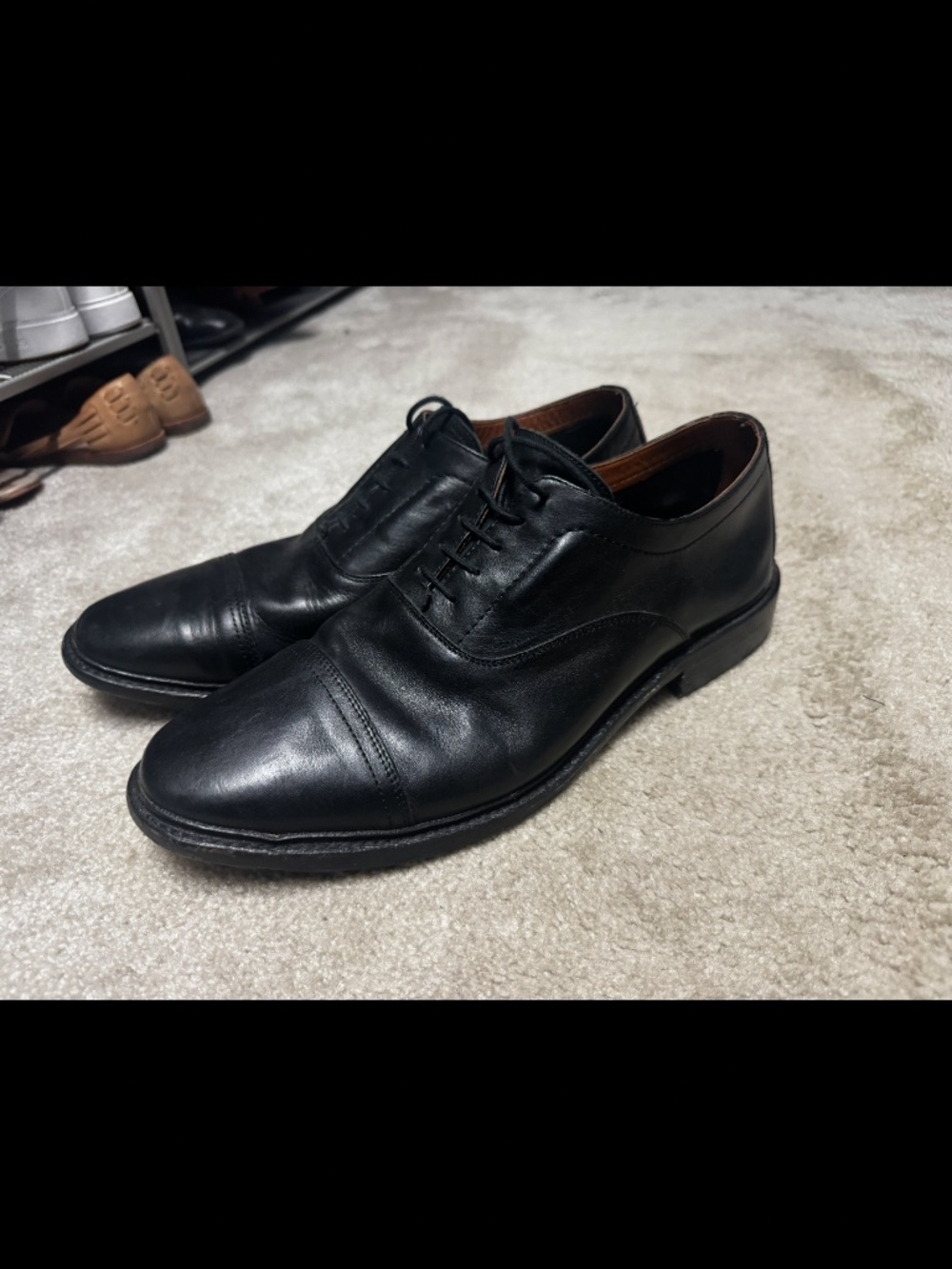 Men’s Frye black leather cap toe oxfords 13 dress shoes